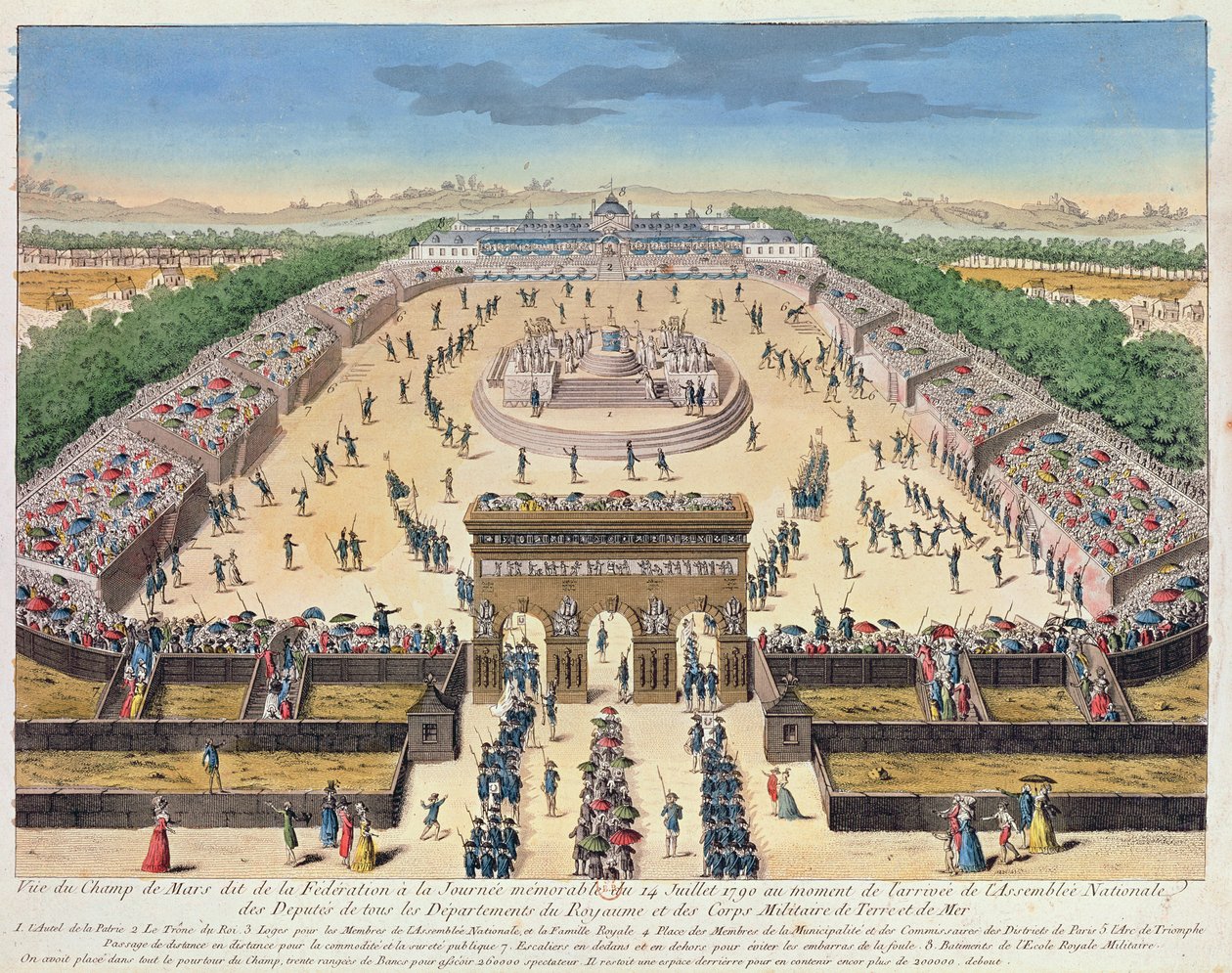 Vista do Champs de Mars, 14 de julho de 1790 de French School