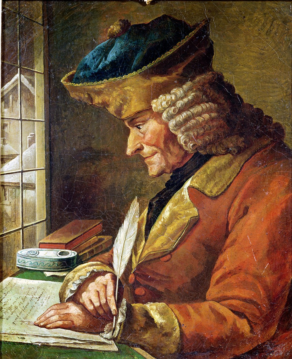 Voltaire (1694-1778) em seu estudo de French School