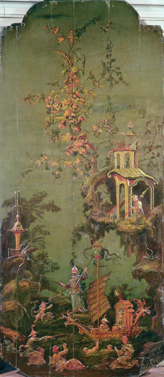 Água, de uma série de painéis representando os quatro elementos, c.1730 (madeira policromada) de French School