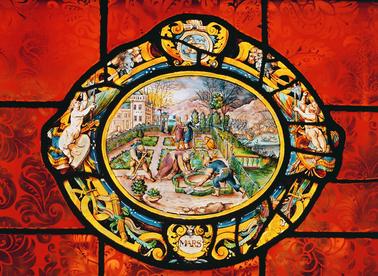 Janela retratando março, de Montigny (vitral) de French School