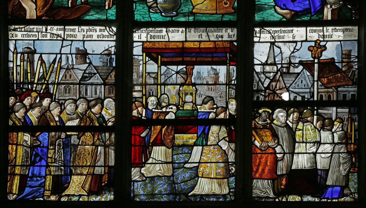 Janela retratando uma procissão do Santíssimo Sacramento, detalhe de 2921654, 1530 de French School