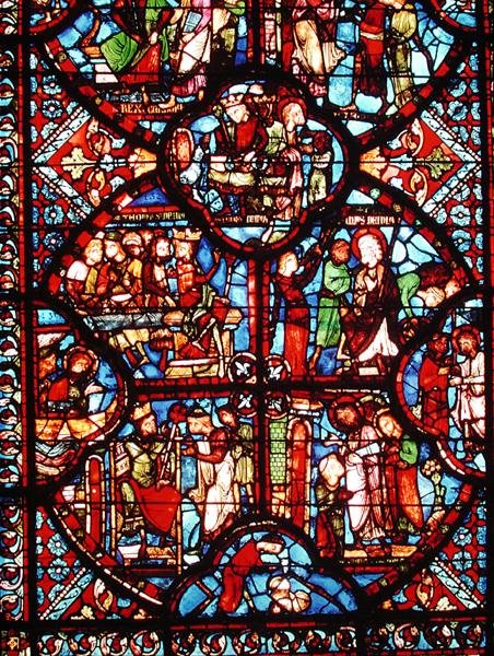 Janela retratando cenas da vida de St. Thomas, da abside (detalhe) de French School