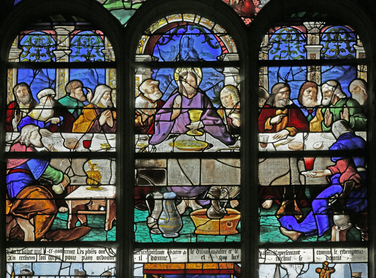 Janela retratando a última ceia, detalhe de 2921654, 1530 de French School