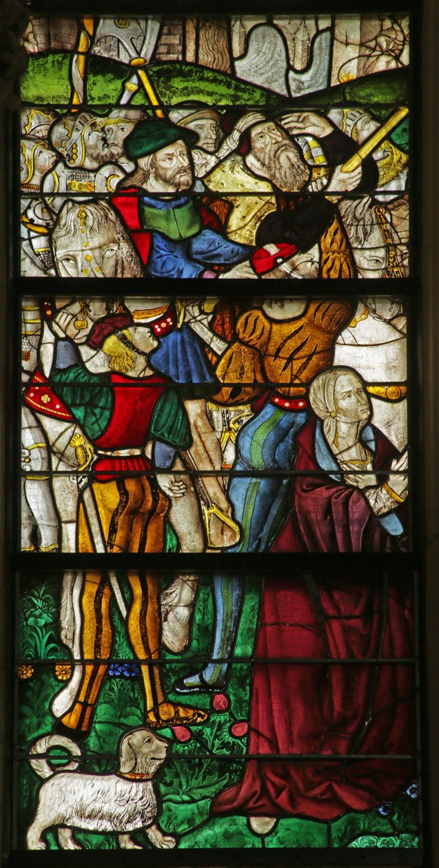 Janela retratando a Virgem Maria na Crucificação, detalhe de 2921604, 1500-10 de French School