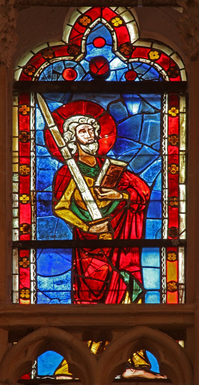 Janela w101 retratando St Paul (vitral) de French School
