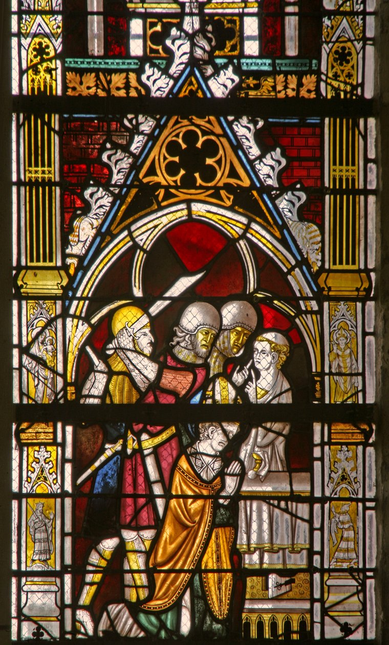 Janela w19 representando o martírio de St Thomas Becket (vitral) de French School