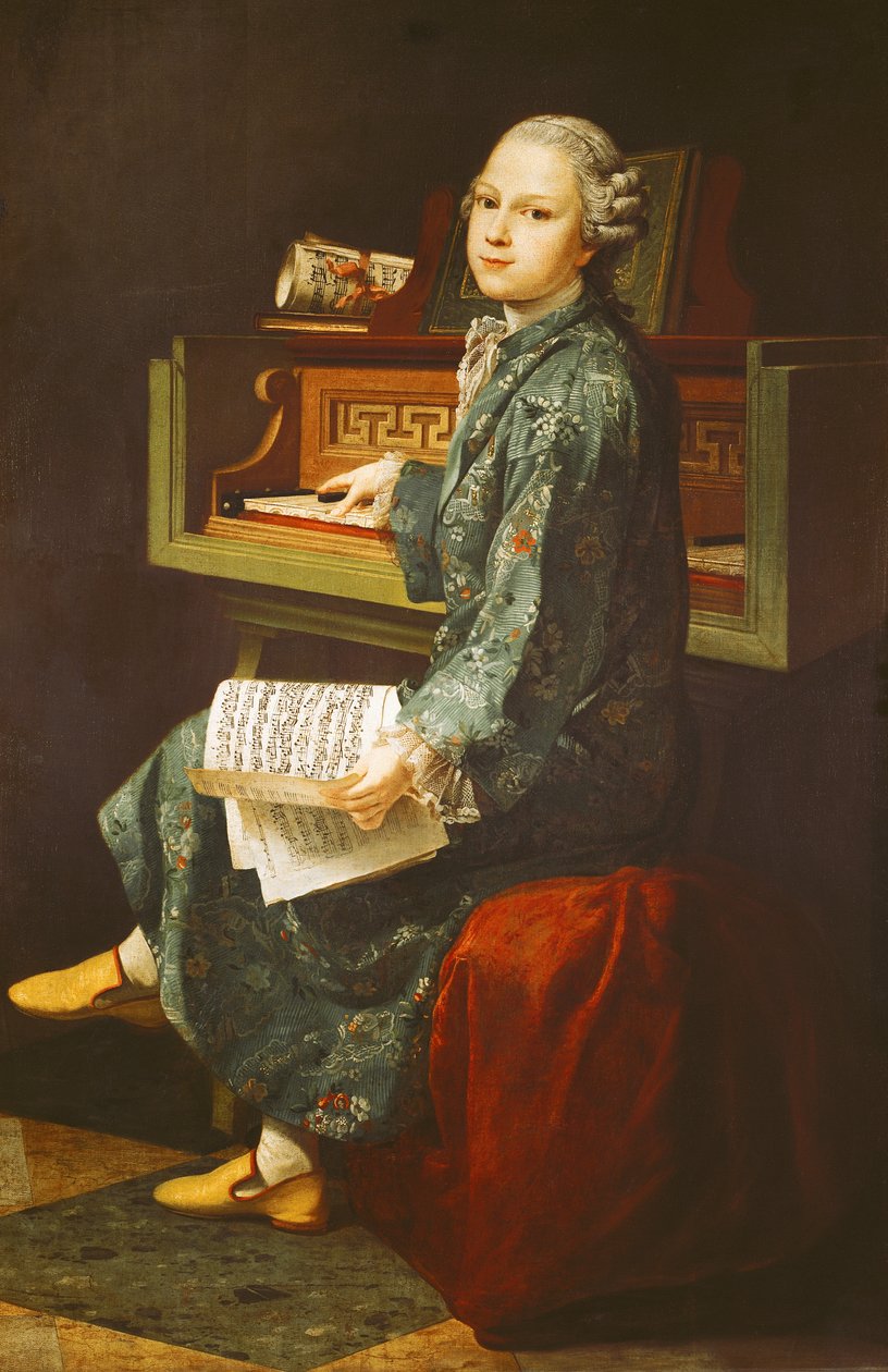 Jovem no clavicórdio, 1767 de French School