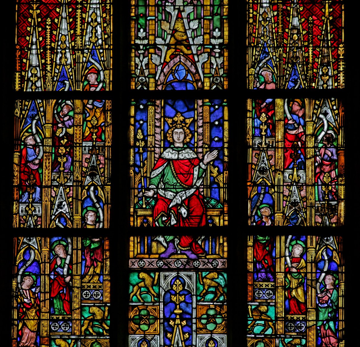 Janela representando Salomão entronizado, c. 1320, 14o-20o século (principalmente moderno) de French School