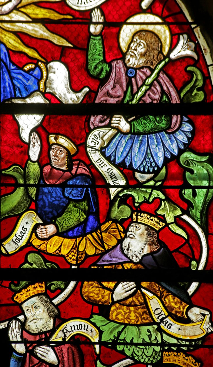 Janela retratando a árvore de Jesse: reis e profetas, século XVI-XX de French School