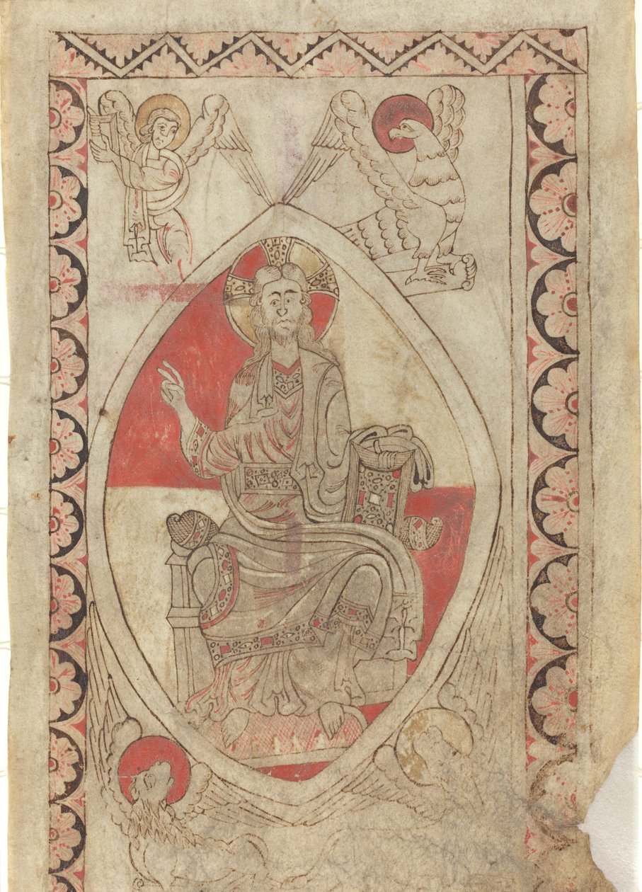 Cristo em Majestade [reto] de French 12th Century