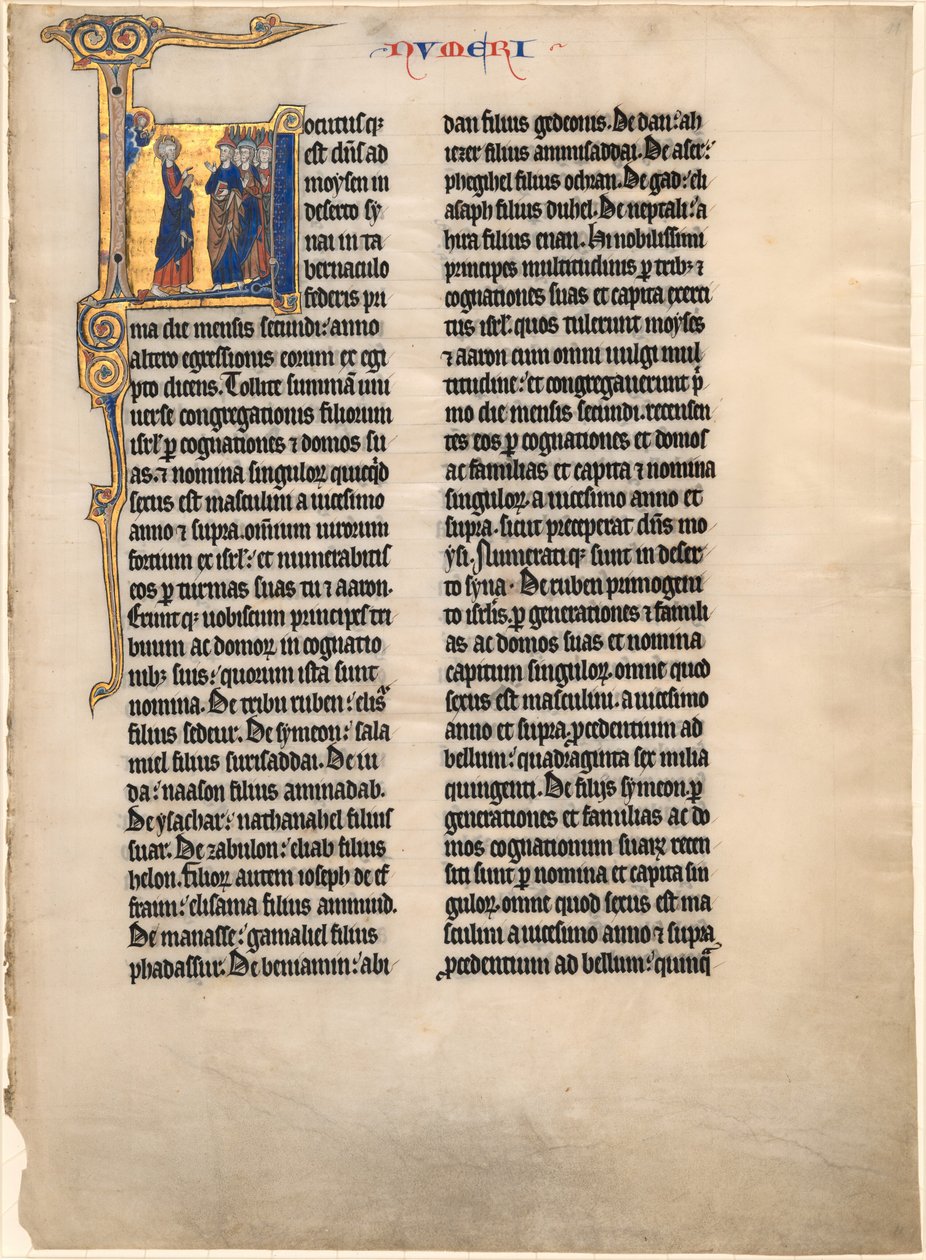 Moisés contando os filhos de Israel de French 13th Century