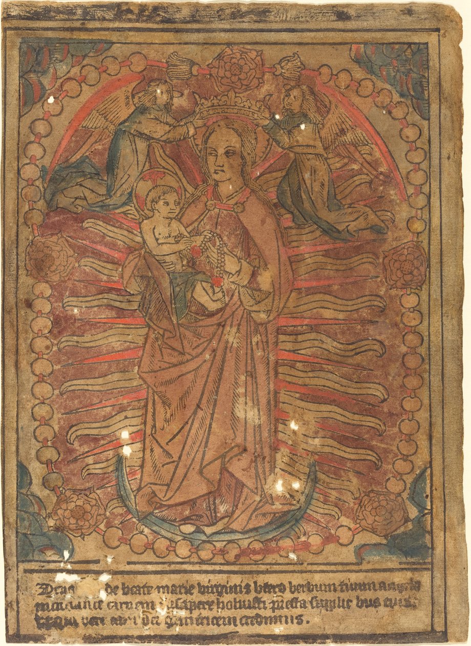 A Madona e o Menino em um Rosário de French 15th Century