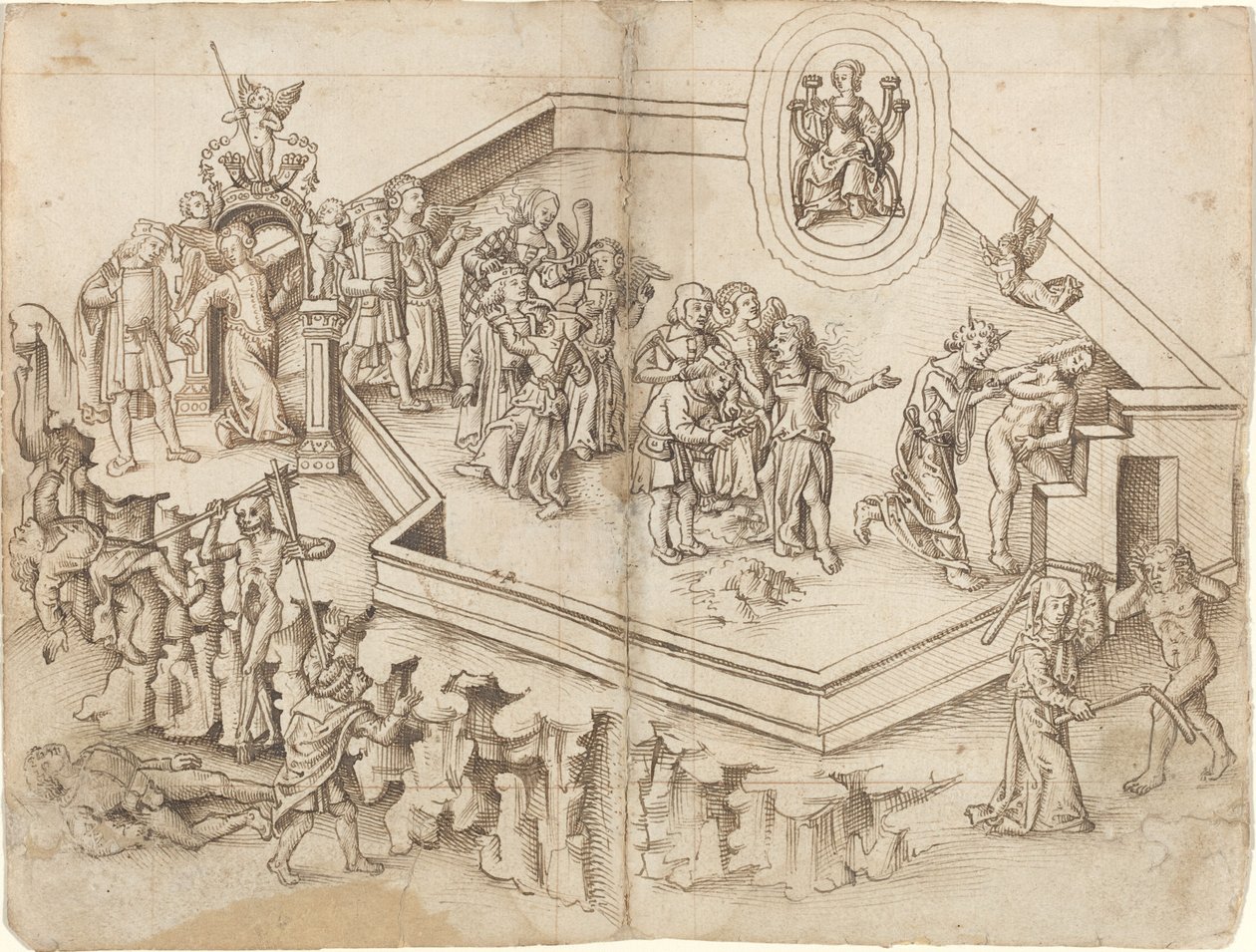 Alegoria da vida de um estudioso em uma família rica [fol. 3 versos / 4 frentes] de French 16th Century