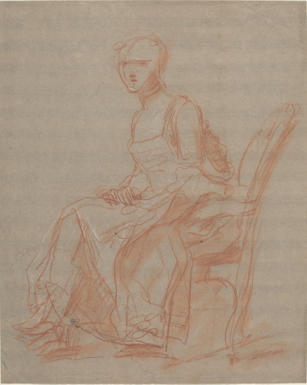 Mulher sentada de French 18th Century