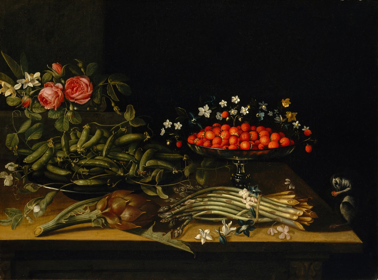 Natureza morta com morangos. de French Painter