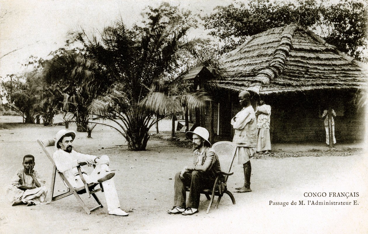 Brazzaville (África Equatorial Francesa - A.E.F.) Congo francais: passagem do Sr. O administrador E. início do século XX (foto a p/b) de French Photographer