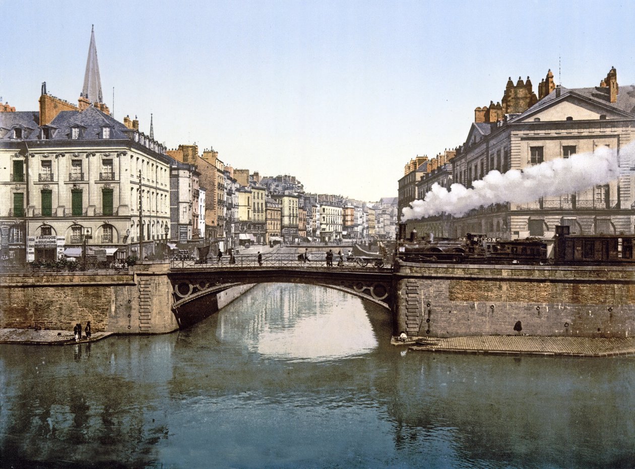 Confluência de Edre e Loire em Nantes, 1890-1900 de French Photographer