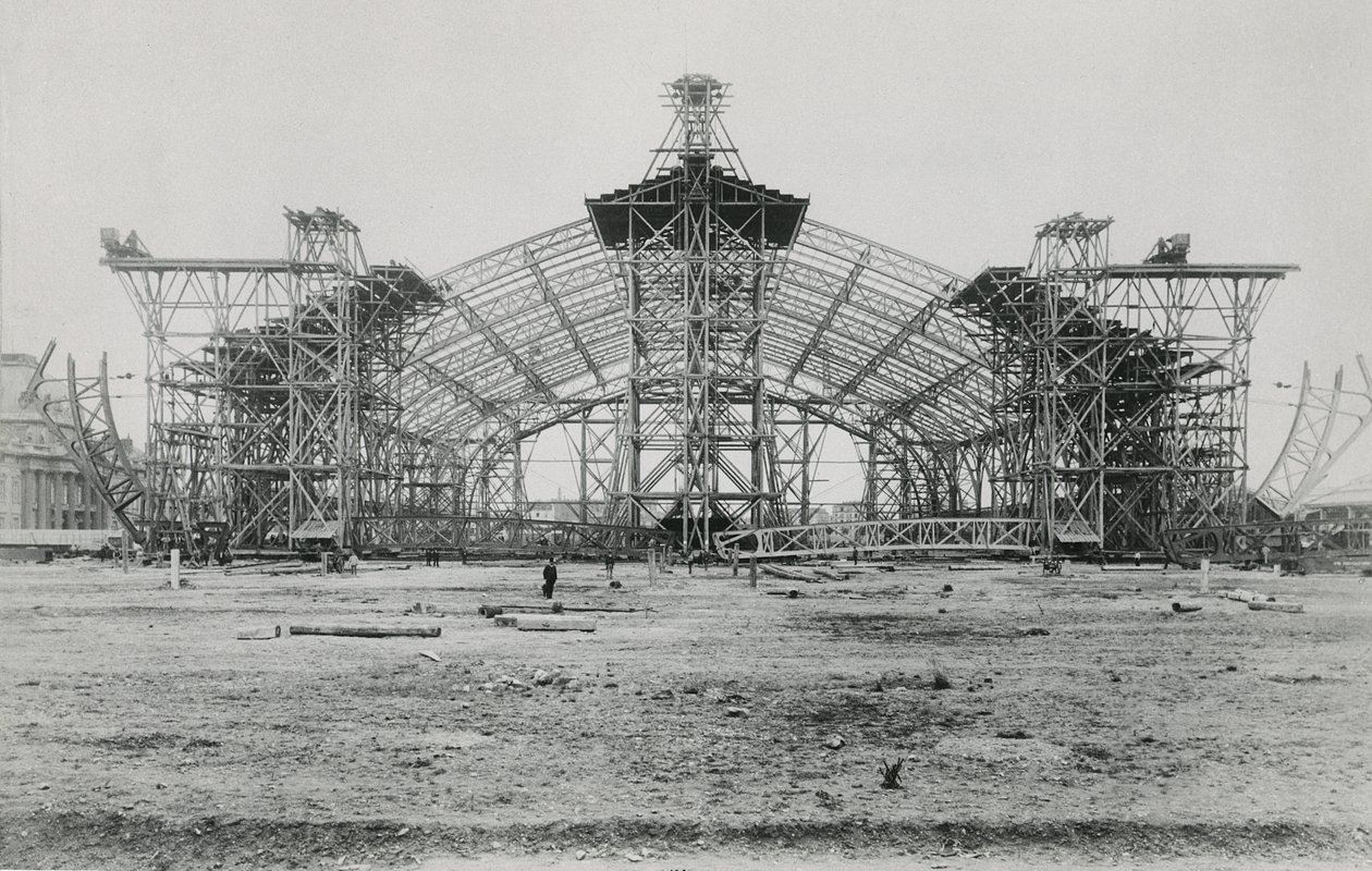 Construção da Galerie des Machines para a Exposição Universal de 1889 de French Photographer