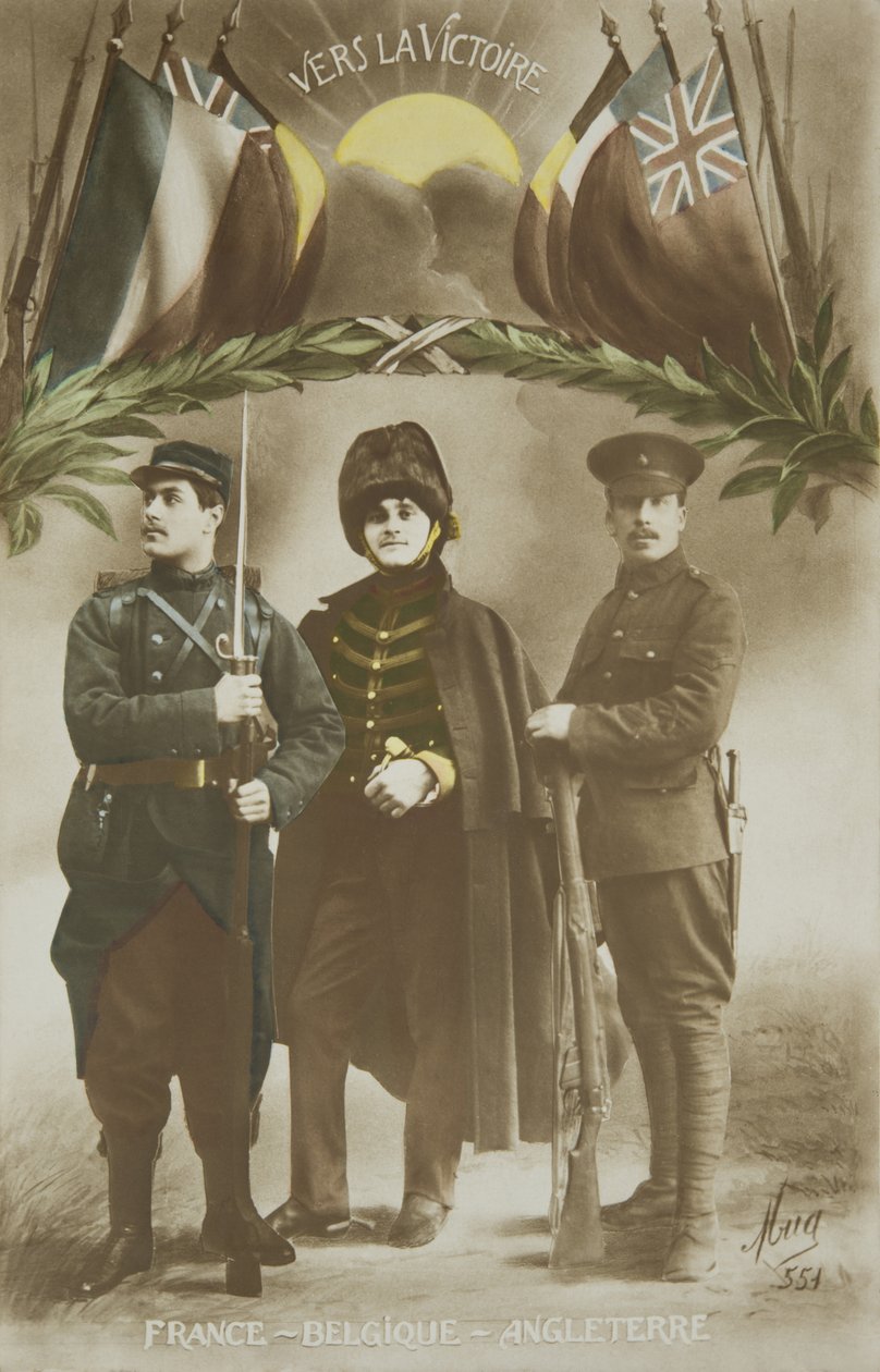 Primeira Guerra Mundial, aliança França - Bélgica - Inglaterra, século XX (foto) de French Photographer