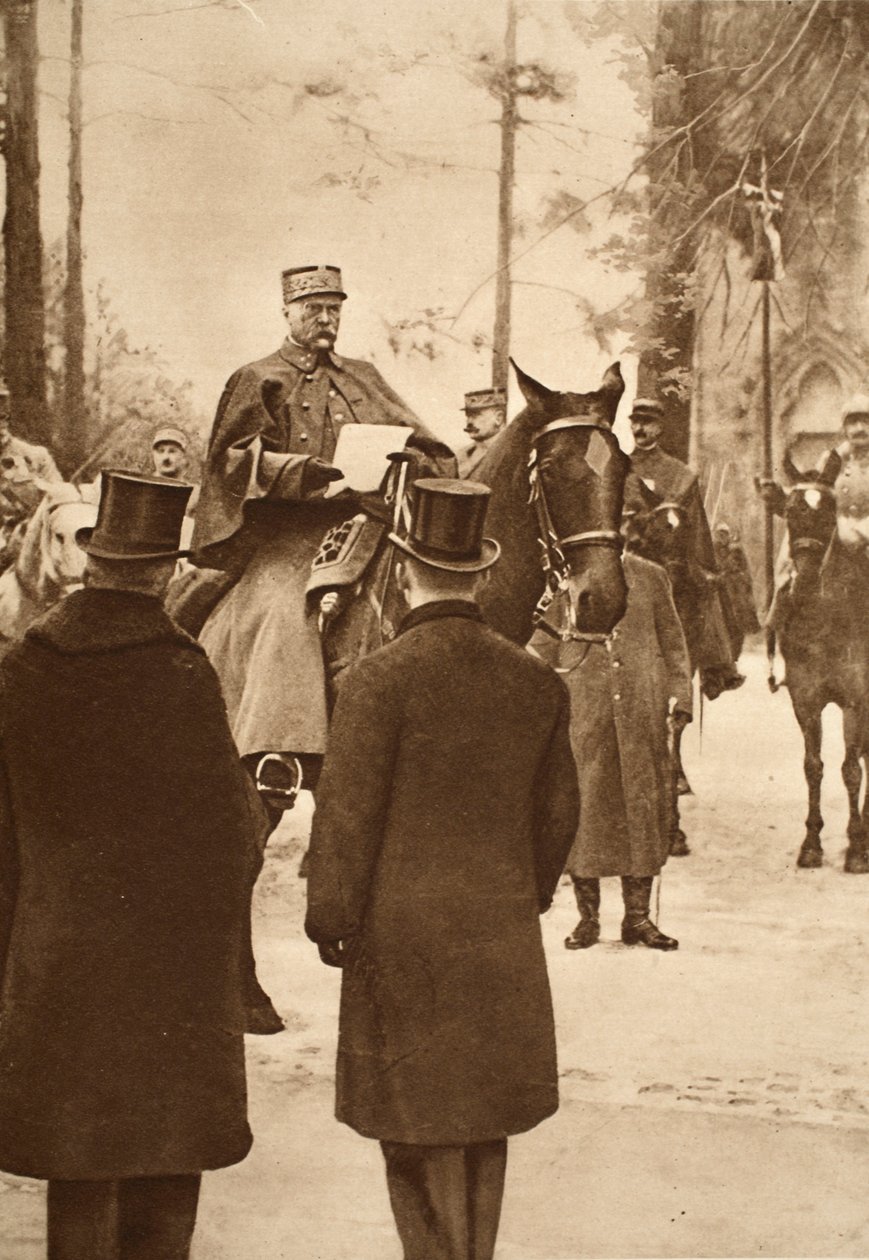 General Hirschauer, tomando posse da ponte de Keht, 30 de janeiro de 1919 de French Photographer