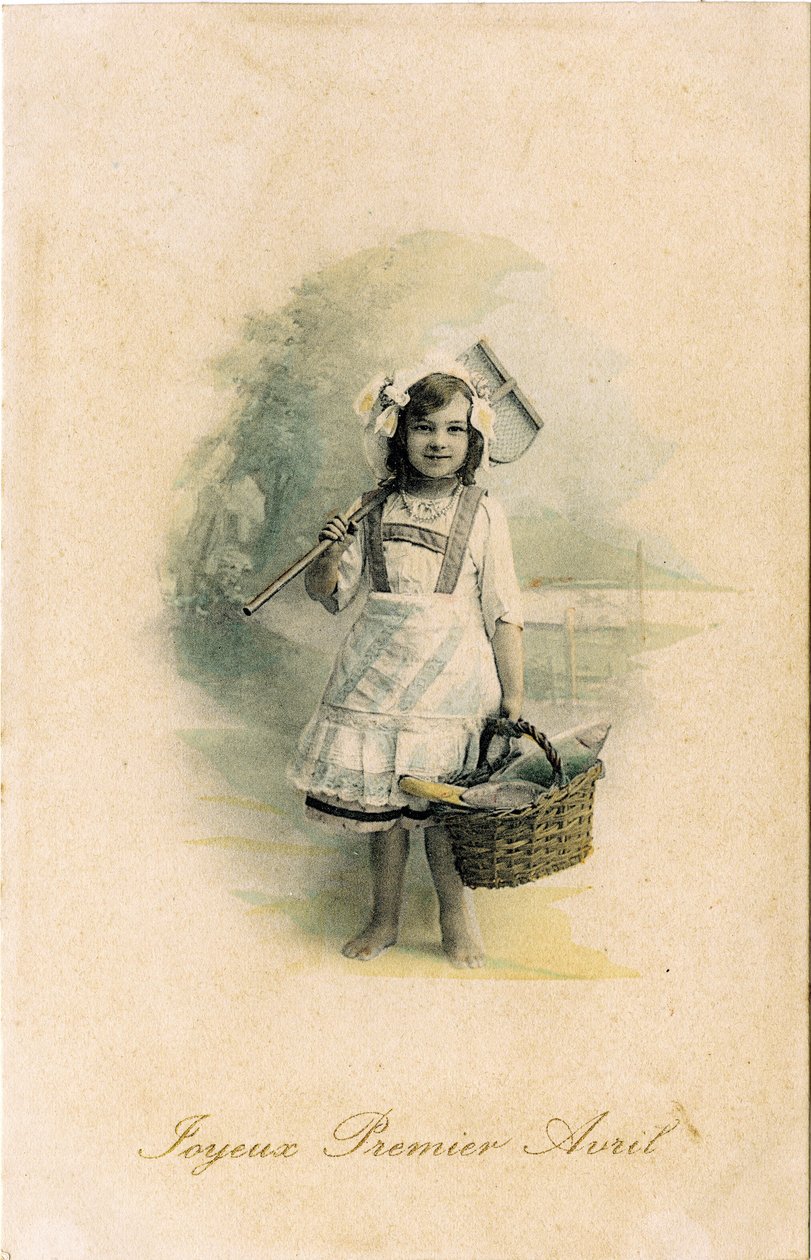 Feliz dia da mentira, 1906 (foto colorida) de French Photographer