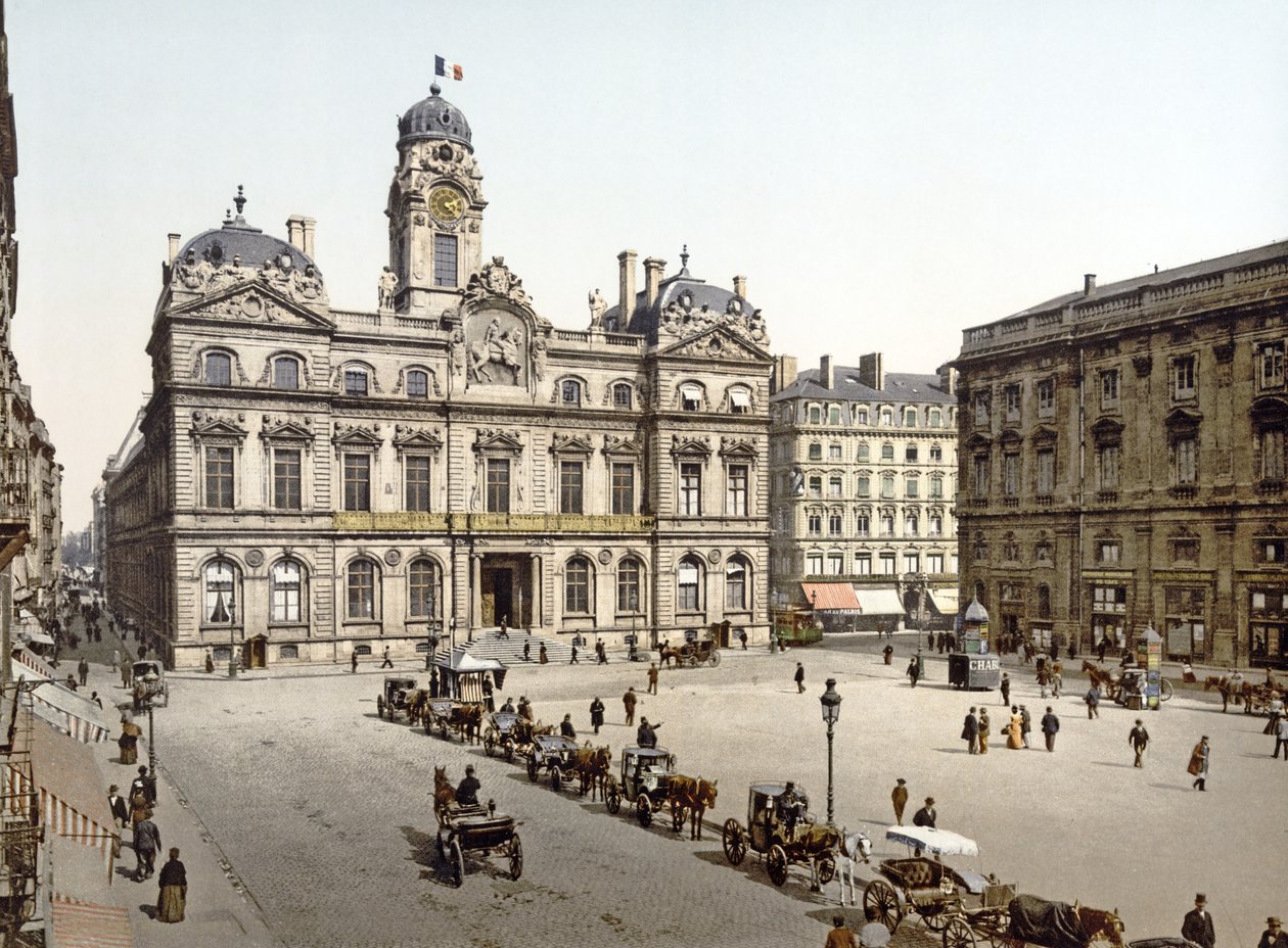 Prefeitura de Lyon da Place de Terreaux, 1890-1900 de French Photographer