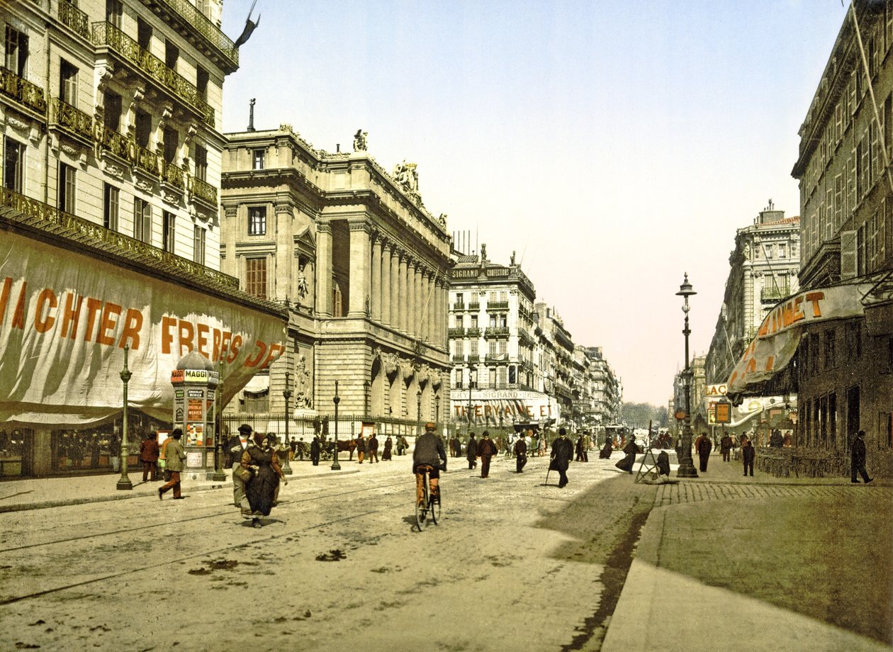 Palácio da Bolsa em La Canebière em Marselha, pub. c.1900 de French Photographer