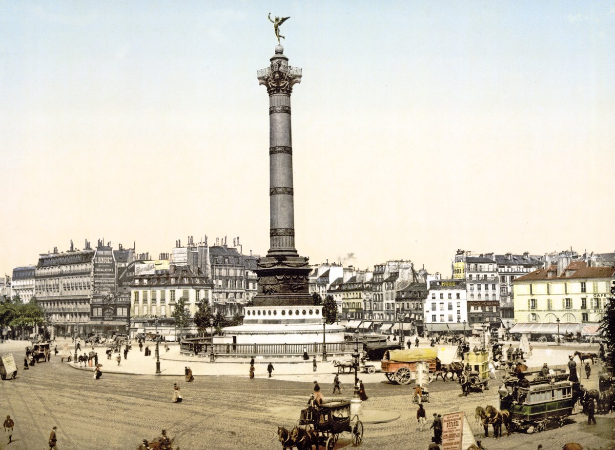 Place de la Bastille, Paris, pub. 1900 de French Photographer