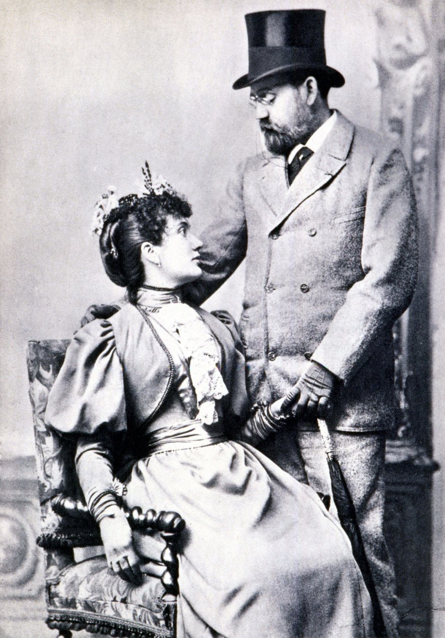 Retrato de Emile Zola e Jeanne Rozerot de French Photographer