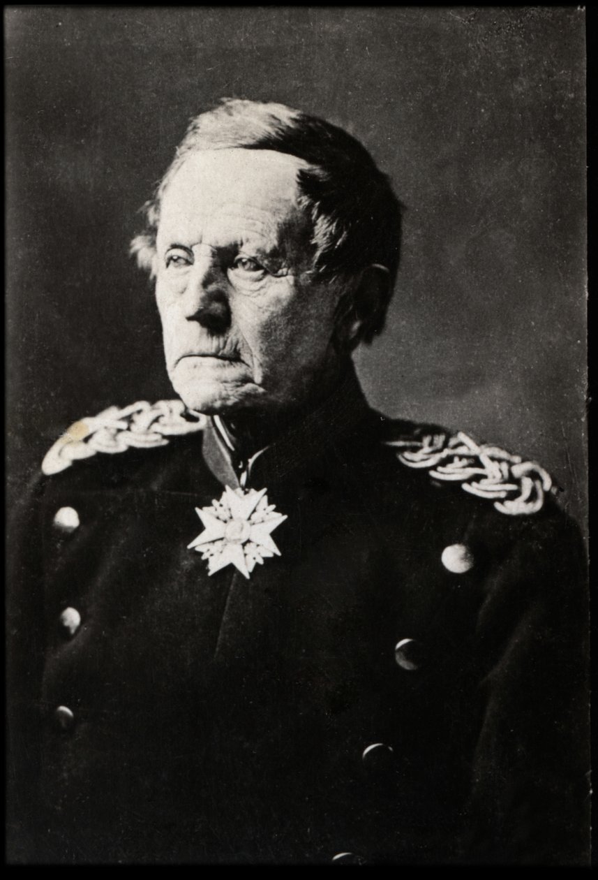 Retrato de Helmuth Karl Bernhard de Moltke, o Velho (1800-1891), Marechal de Campo Alemão. de French Photographer