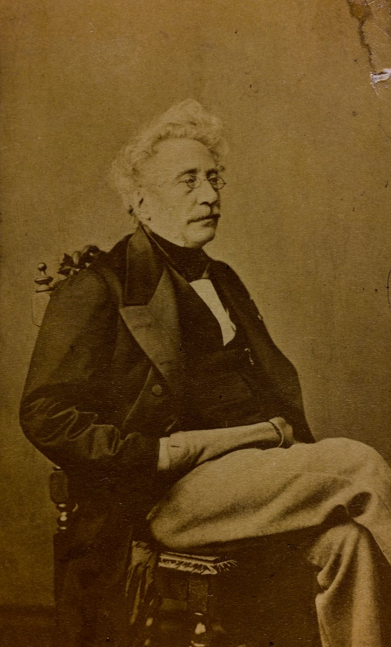 Retrato de Hippolyte Bellangé, pintor e litógrafo francês; carte de visite (foto a p/b) de French Photographer
