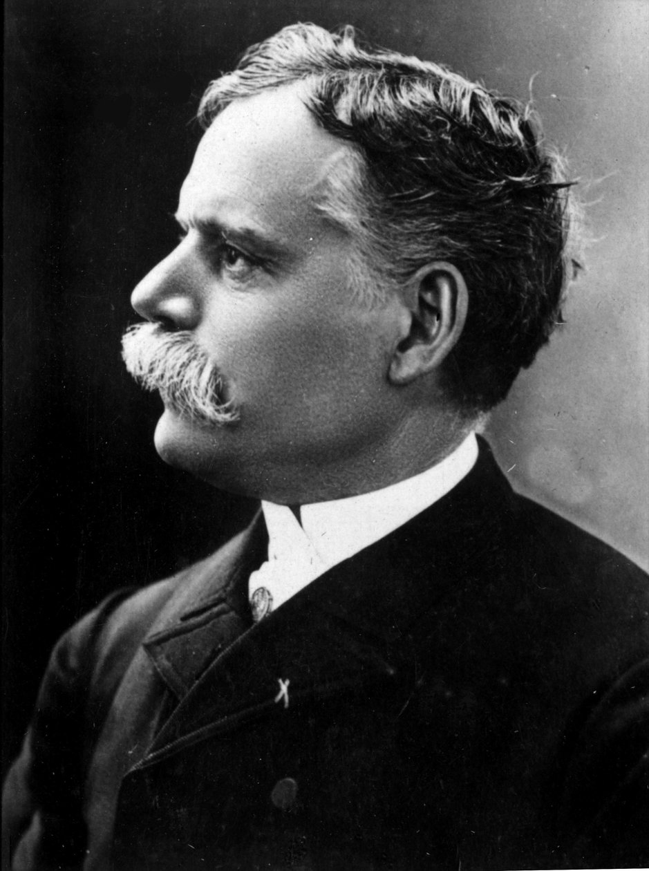 Retrato de Jules Cheret (1836-1932), pintor e caricaturista francês, final do dia 19 (foto a p/b) de French Photographer