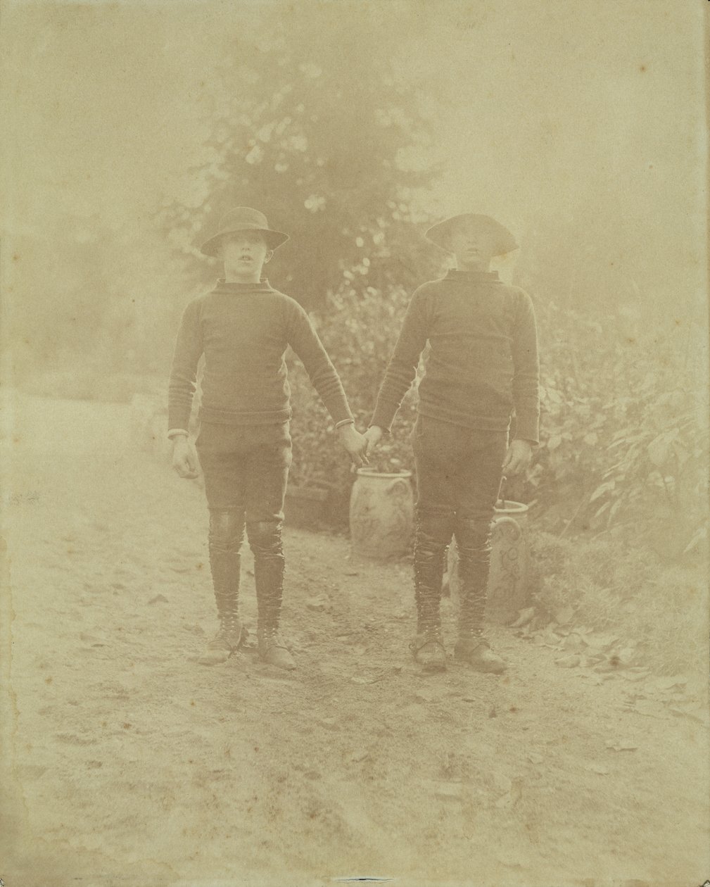 Retrato de Michel Monet e Jean-Pierre Hoschede de French Photographer