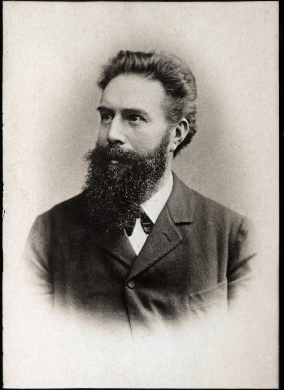 Retrato de Wilhelm Conrad Roentgen ou Rontgen (1845-1923), físico alemão. de French Photographer