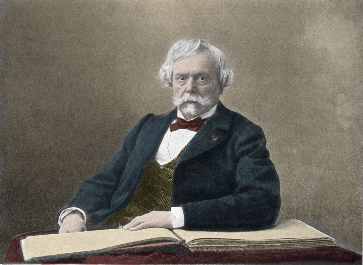 Retrato do escritor Edmond de Goncourt (1822-1896) Fotografia do final do século XIX de French Photographer