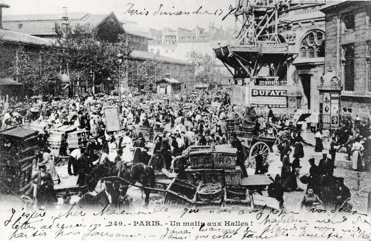 Postal de Les Halles, Paris, antes de 1914 de French Photographer