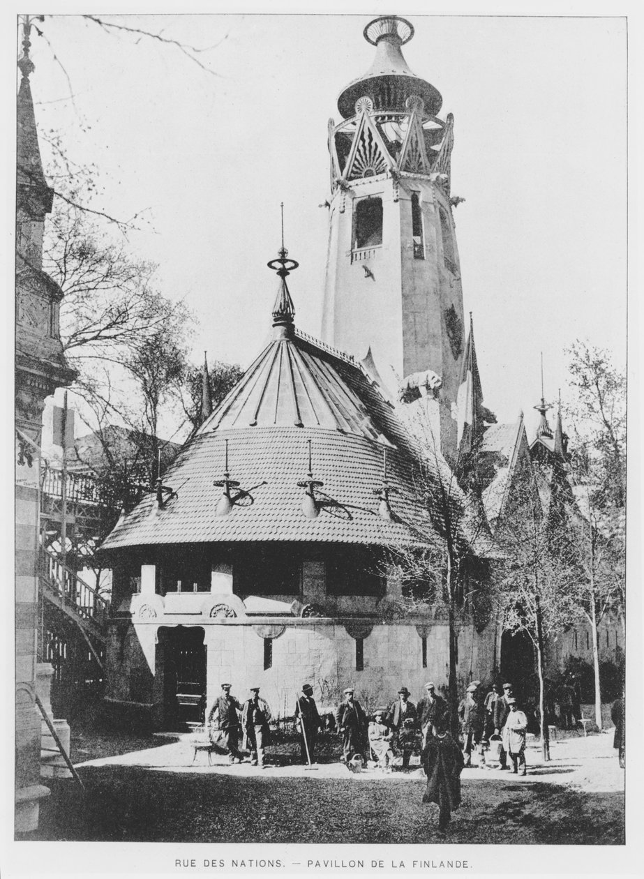O Pavilhão Finlandês na Rue des Nations na Exposição Universal de 1900, Paris de French Photographer