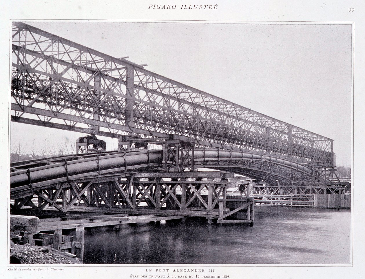 As obras da ponte Alexandre III a 15/12/1898 - em "O Fígaro Ilustrado de French Photographer