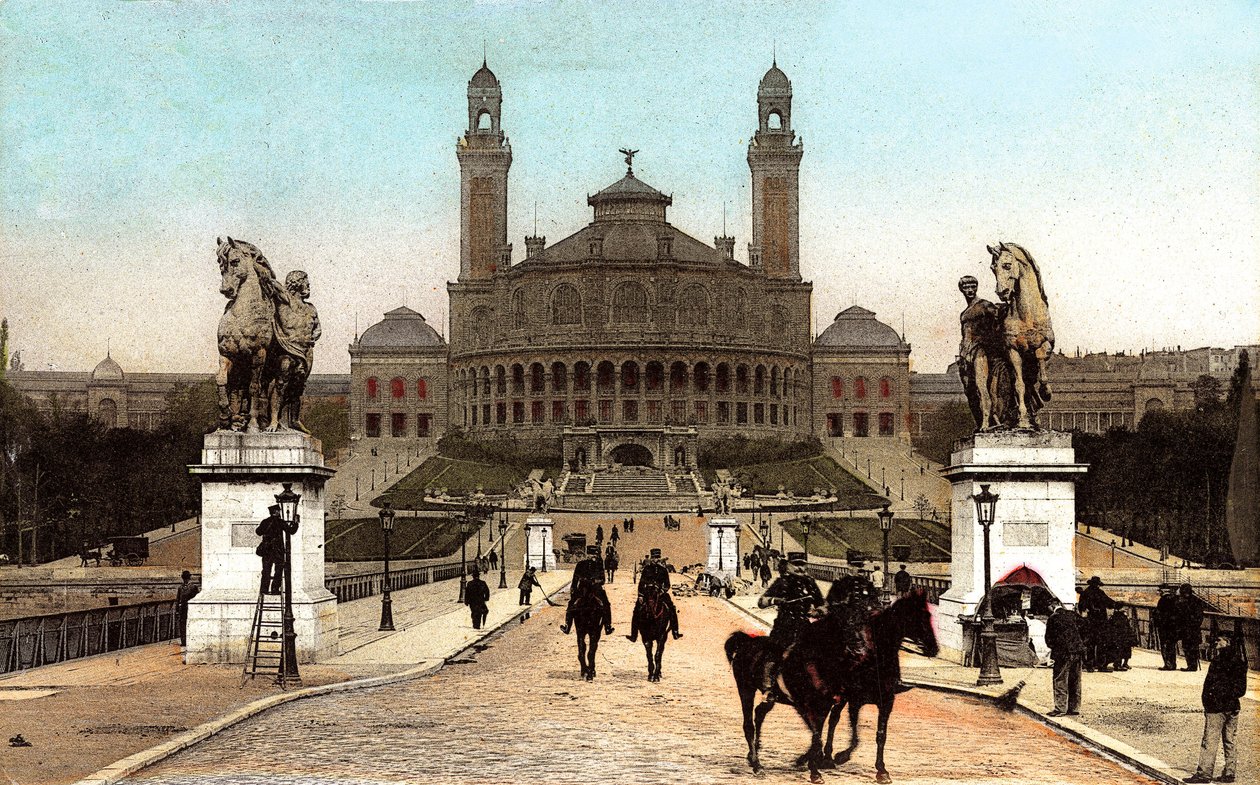 Palácio Trocadero construído para a Feira Mundial de Paris de 1878, c. 1906 (foto) de French Photographer