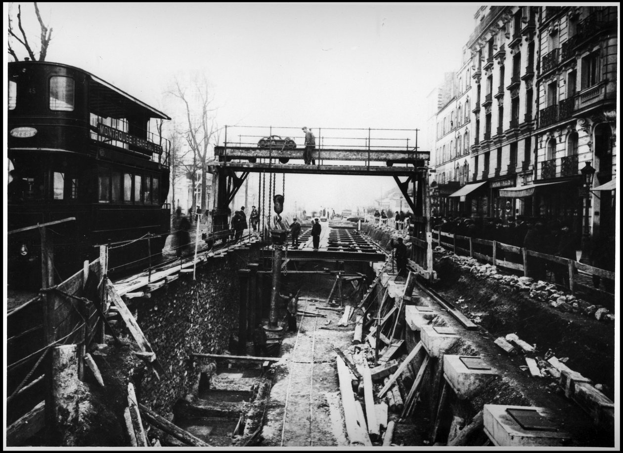 Trabalhos para a construção do metro na Porte d