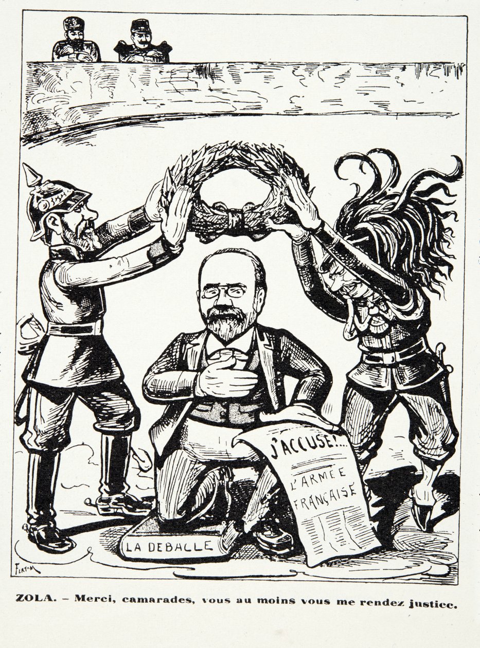 Zola - Obrigado, camaradas, ao menos façam-me justiça, de História da Terceira República, Vol. I, História Política, pub.1933 (litho) de French Photographer