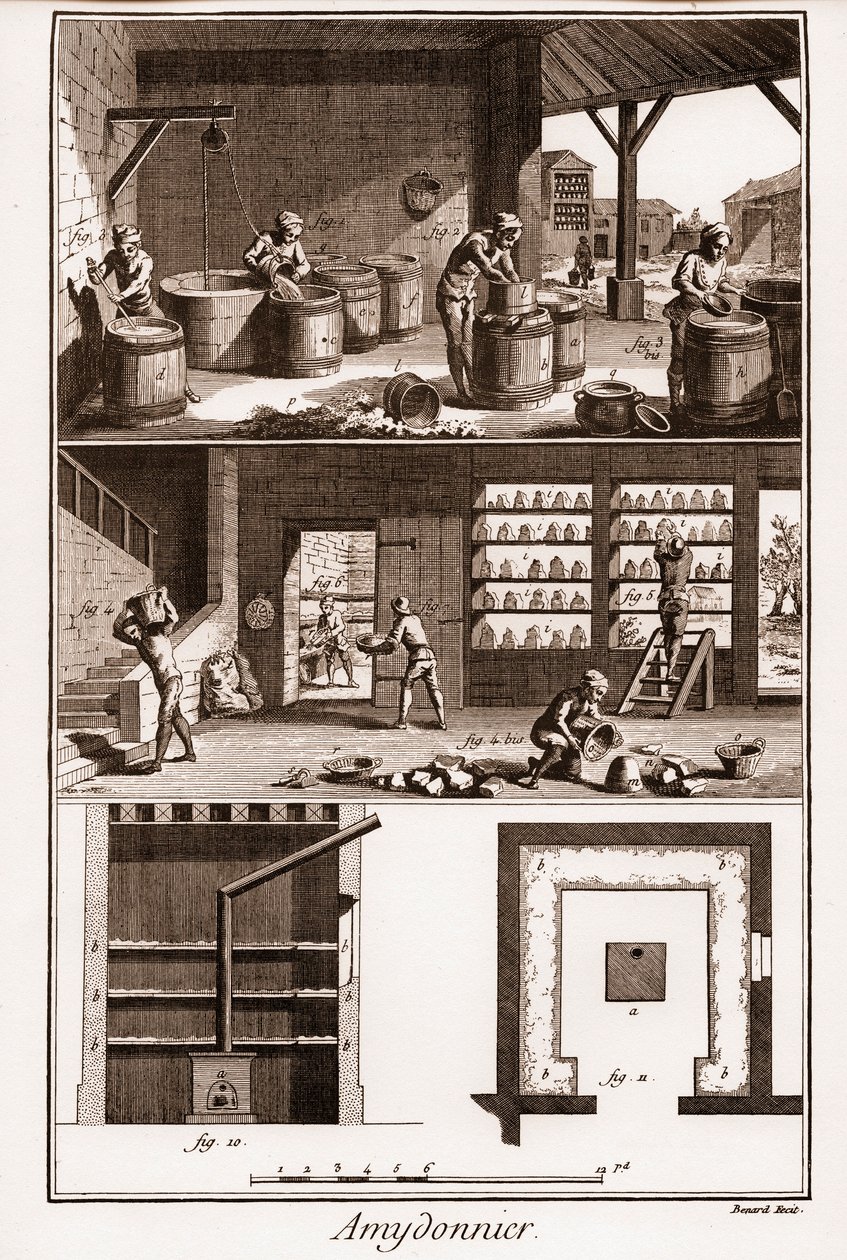 AMDONIER - Amydonnier - "The Great Encyclopedie, ou Dictionnaire Raisonne des Sciences, des Arts et des Metiers" (Enciclopédia ou Dicionário das Ciências, Artes e Profissões) por Denis Diderot (1713-1784) e Jean d