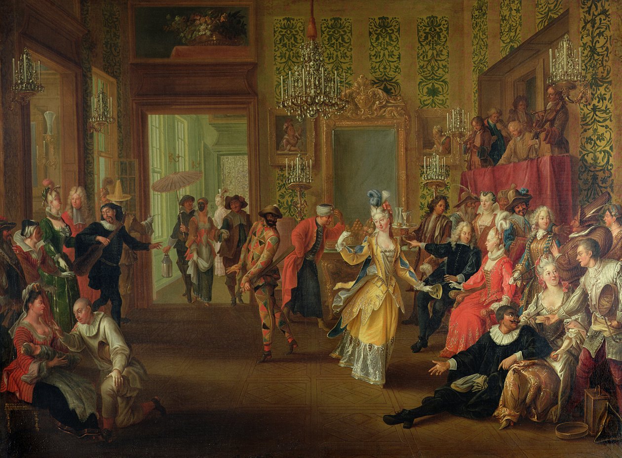 A Bal Pare durante o Carnaval, c.1710 de French School