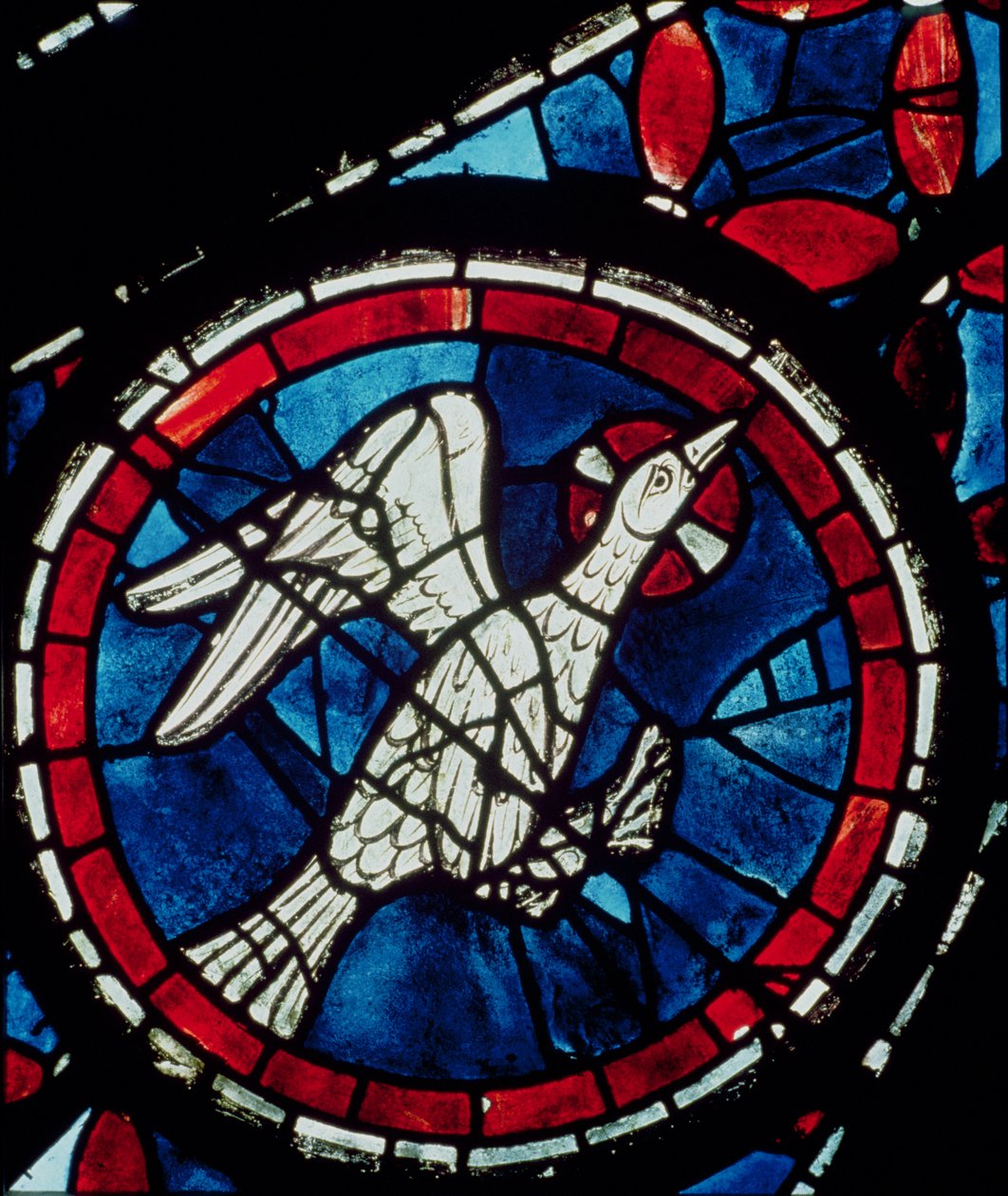 Uma pomba da janela rosa norte, c.1223 de French School
