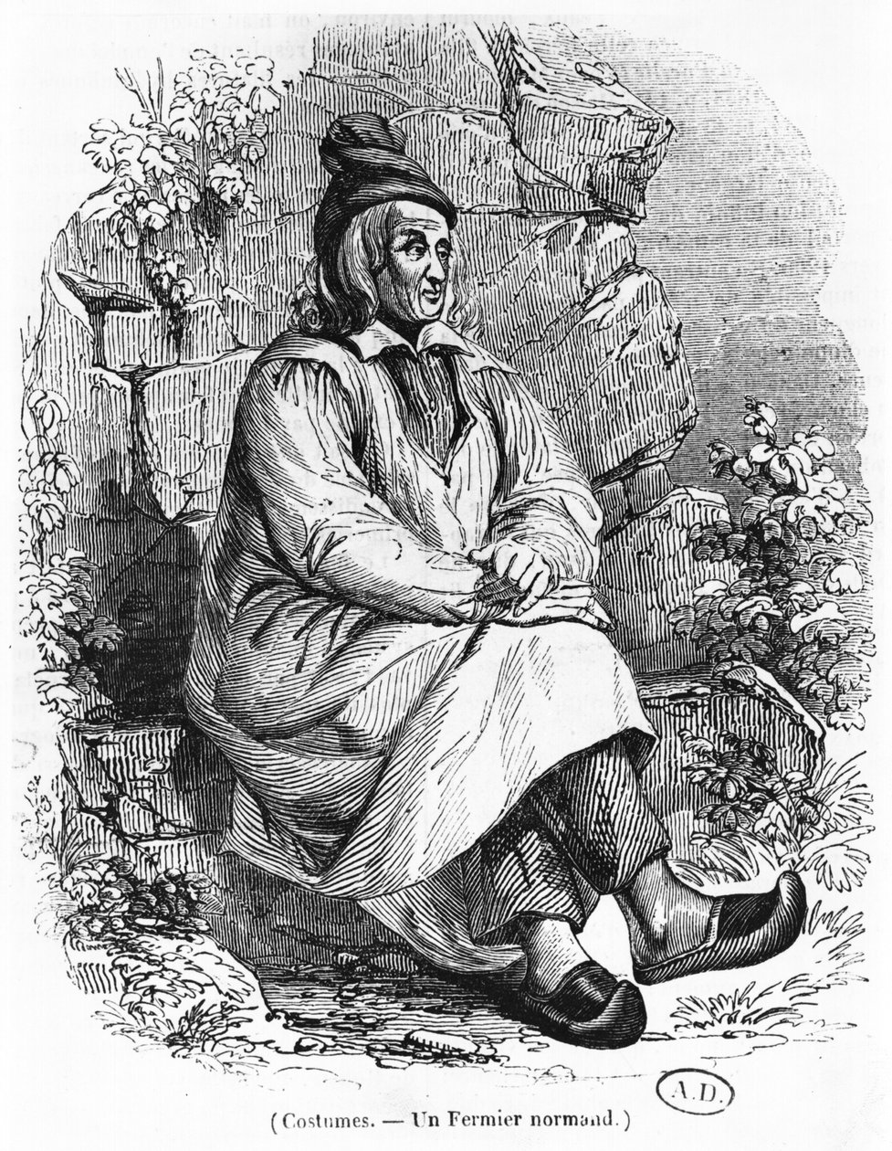 Um fazendeiro da Normandia, c.1840 de French School