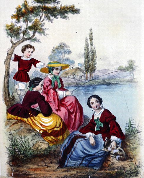 Uma Festa de Pesca (cor litho) de French School