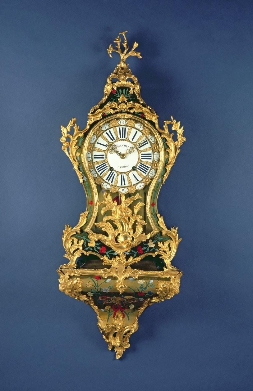 Um relógio de suporte de Louis XV, c.1745 (latão, ormolu, chifre manchado e marfim) de French School