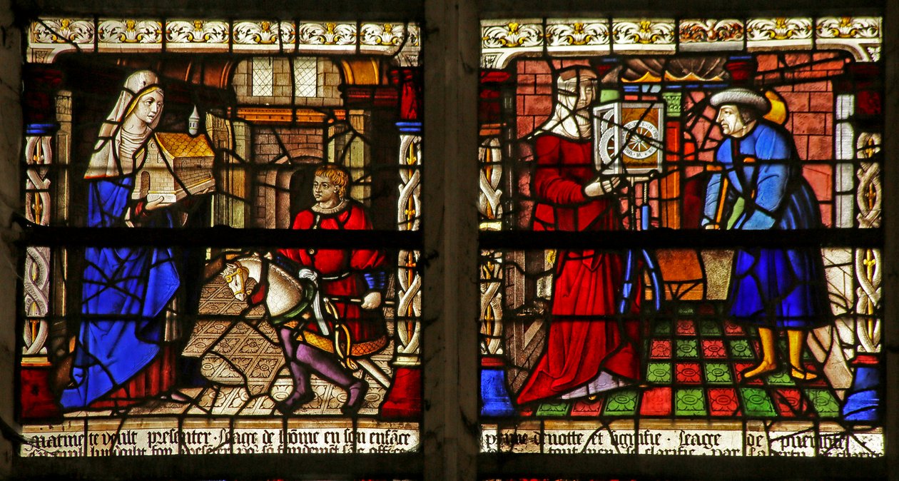 Um milagre da Virgem Maria (l); A Anunciação (r) de French School