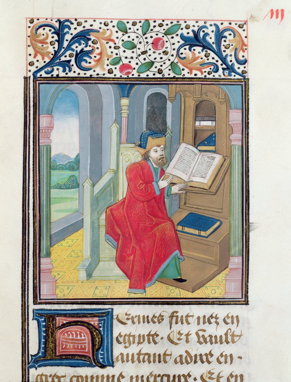 Um filósofo, possivelmente Hermes Trismegistus, da Histoire des Philosophes, final do século XV de French School