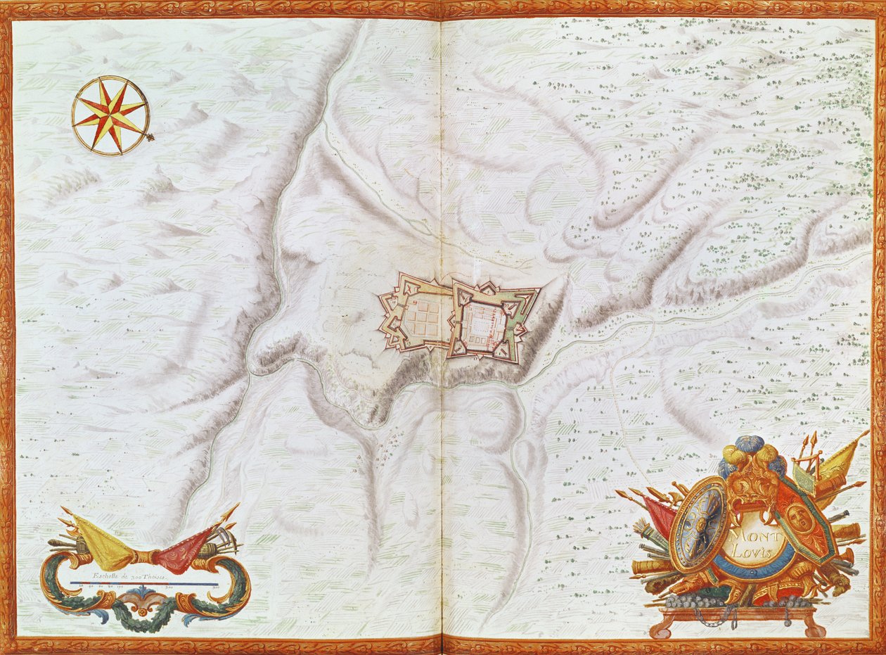 Um plano de Mont-Louis, de &39;Atlas de Louis XIV&39;, 1665 (guache) de French School